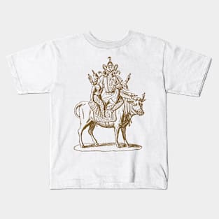 Mounted Shiva Indian Deity - God Kids T-Shirt